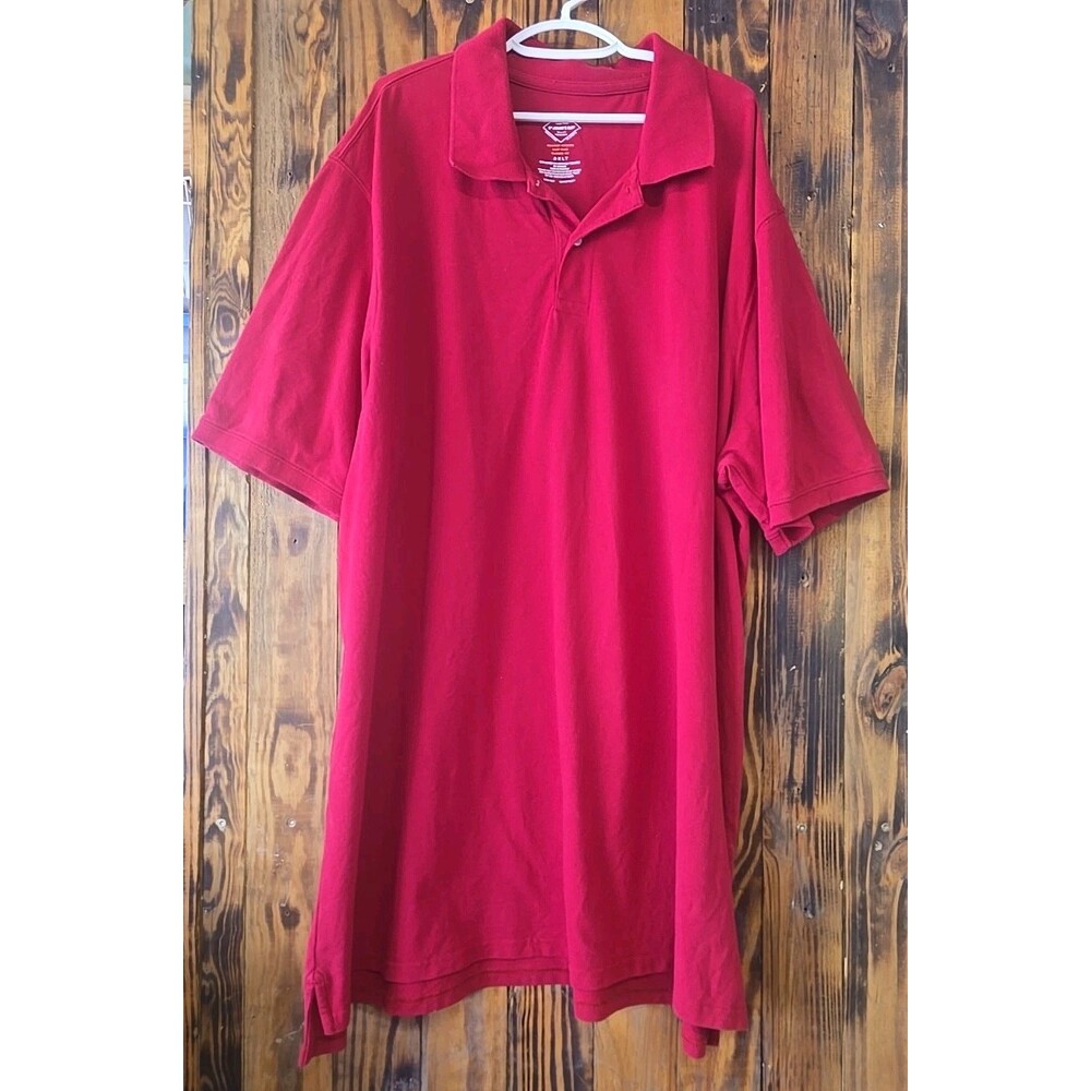 St Johns Bay Polo Shirt Mens Sz 3XLT Red Classic Fit Cotton Comfort Stretch